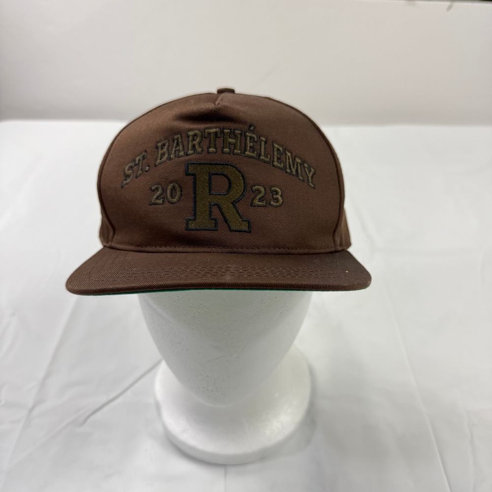 Rhude Brown St. Barthelemy 2023 Embroidered Snapback Hat Cap One Size Mens